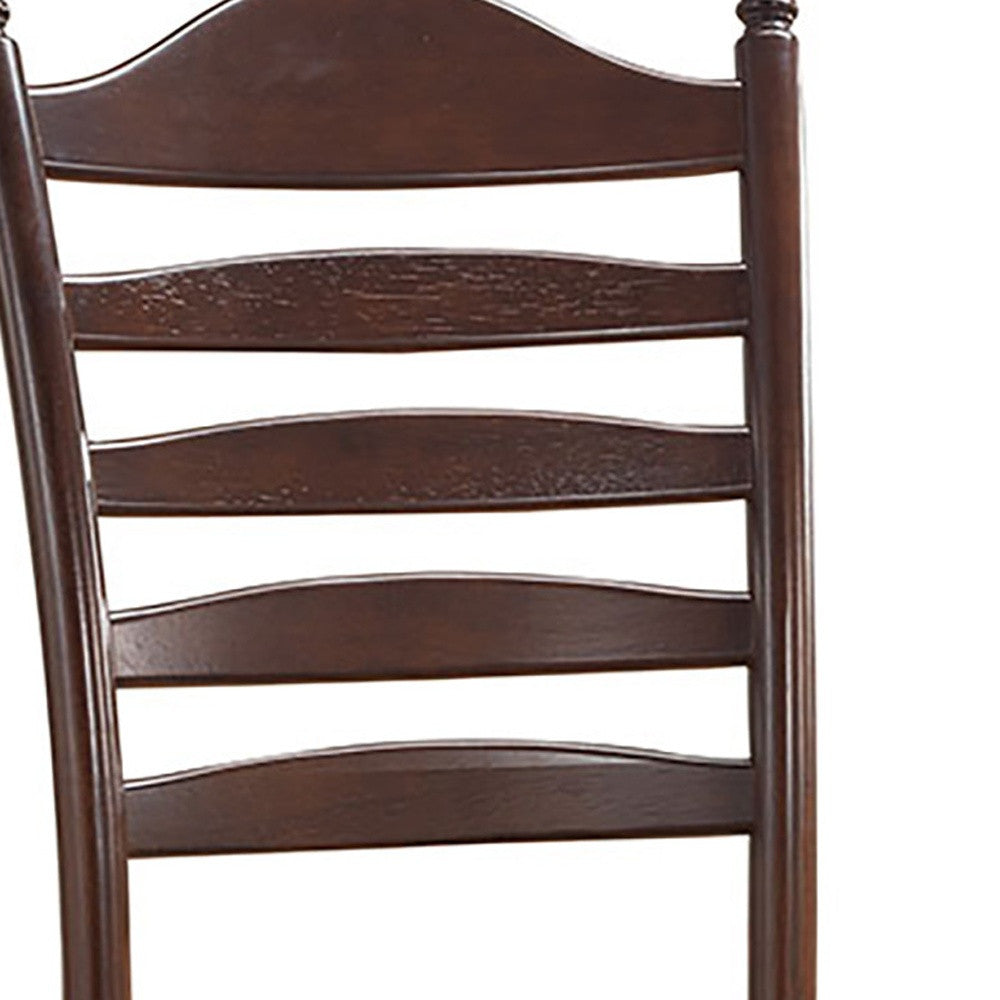 Espresso Wood Ladder Back Dining Side Chair By Homeroots | Dining Chairs | Modishstore - 3