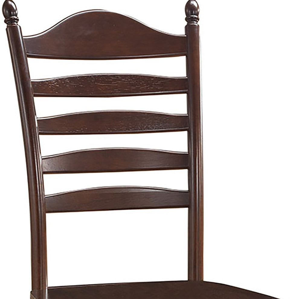 Espresso Wood Ladder Back Dining Side Chair By Homeroots | Dining Chairs | Modishstore - 4