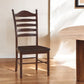 Espresso Wood Ladder Back Dining Side Chair By Homeroots | Dining Chairs | Modishstore - 1