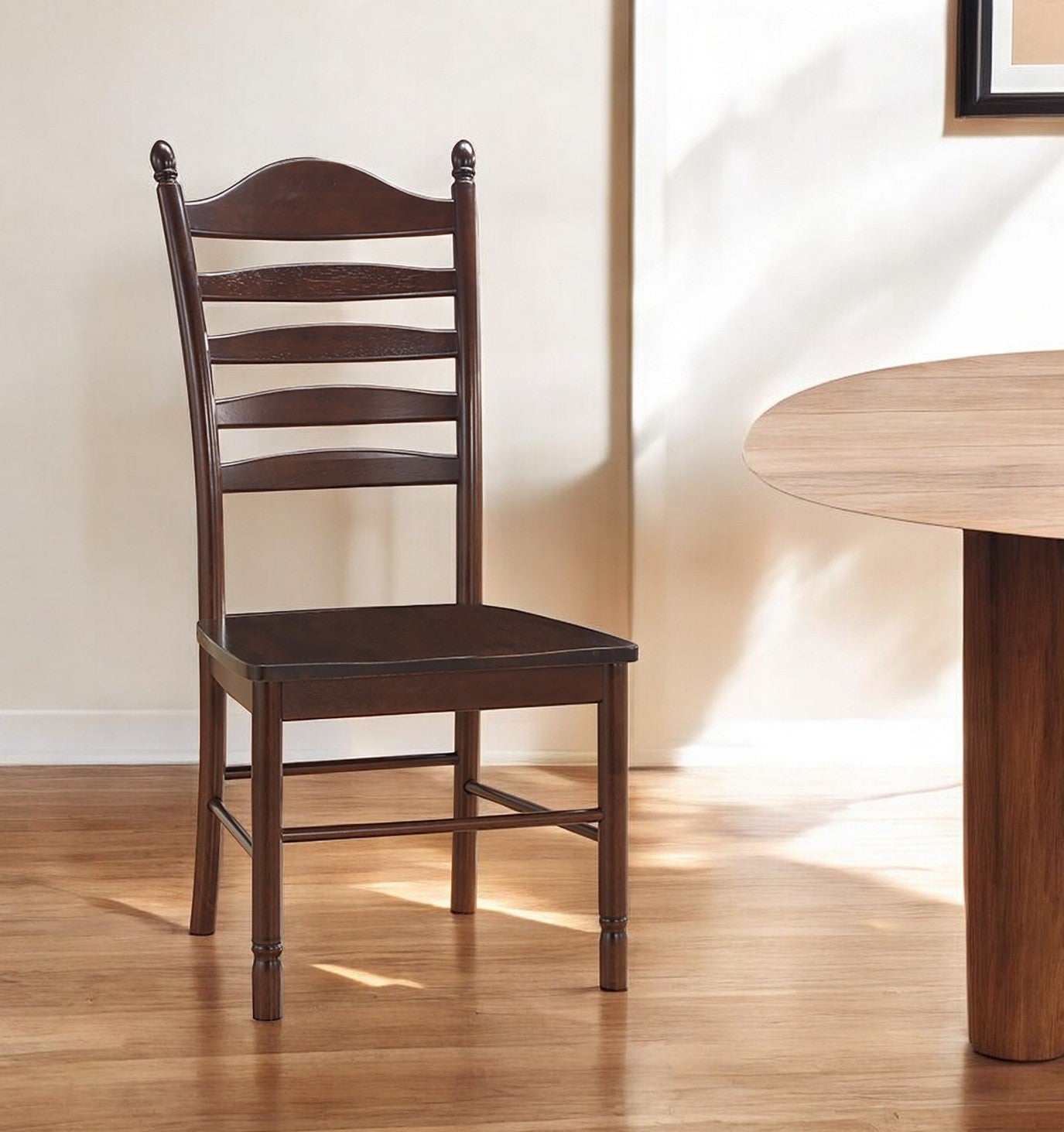 Espresso Wood Ladder Back Dining Side Chair By Homeroots | Dining Chairs | Modishstore - 1