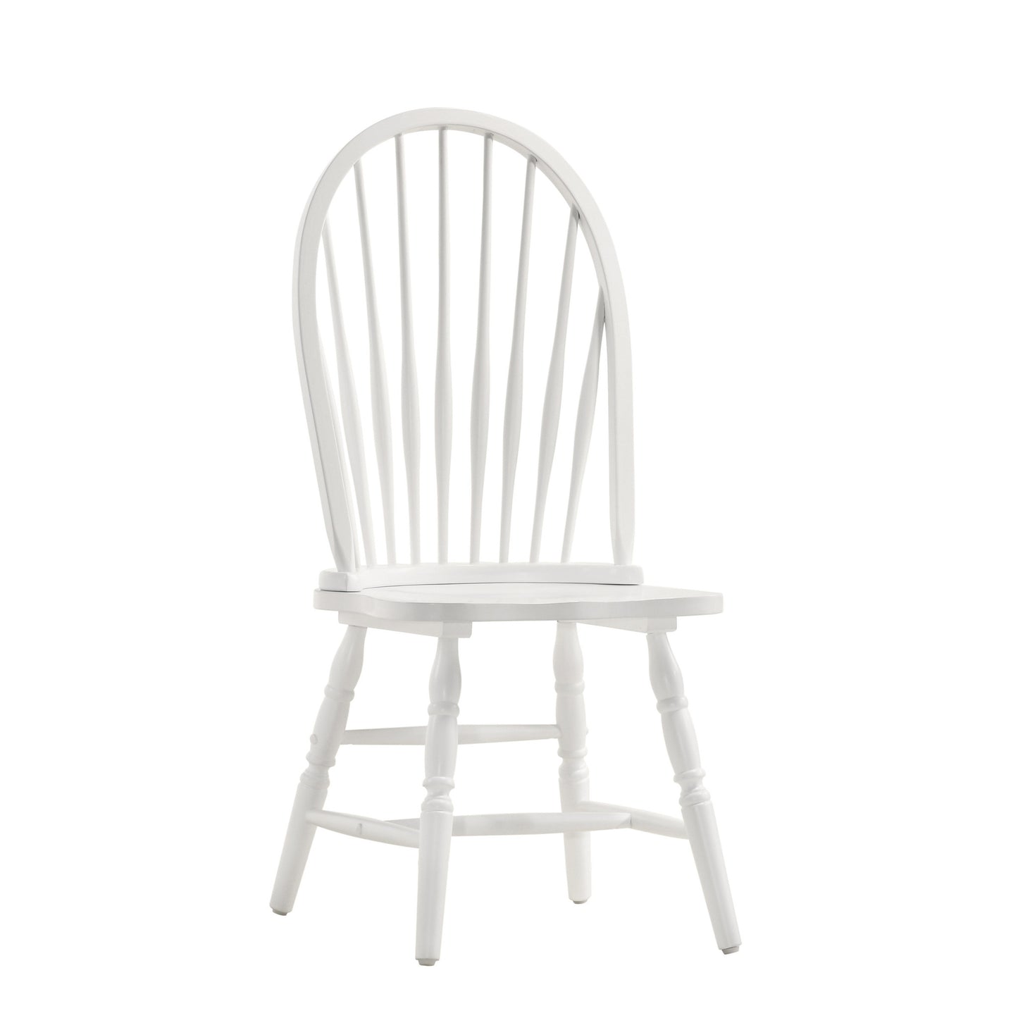White Wood Windsor Back Dining Side Chair By Homeroots | Dining Chairs | Modishstore - 2