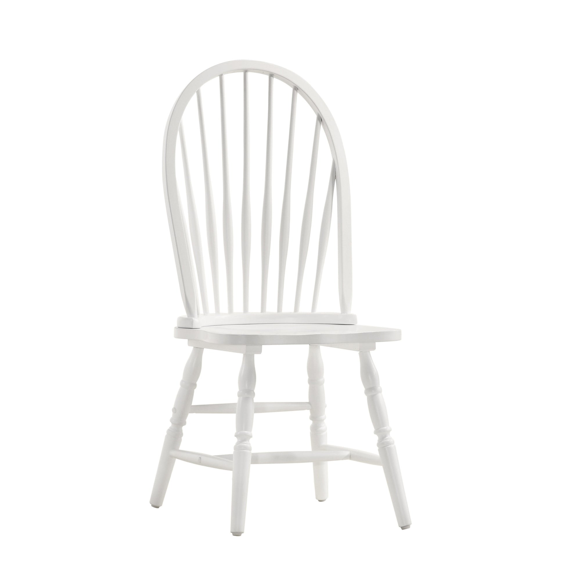 White Wood Windsor Back Dining Side Chair By Homeroots | Dining Chairs | Modishstore - 2