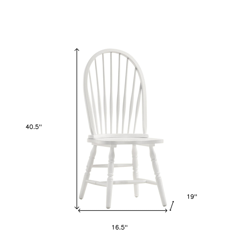White Wood Windsor Back Dining Side Chair By Homeroots | Dining Chairs | Modishstore - 5