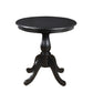 Black Rounded Solid Manufactured Wood And Solid Wood Pedestal Base Dining Table By Homeroots | Dining Tables | Modishstore - 2