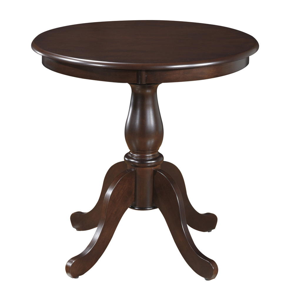 Espresso Rounded Solid Manufactured Wood And Solid Wood Pedestal Base Dining Table By Homeroots | Dining Tables | Modishstore - 2