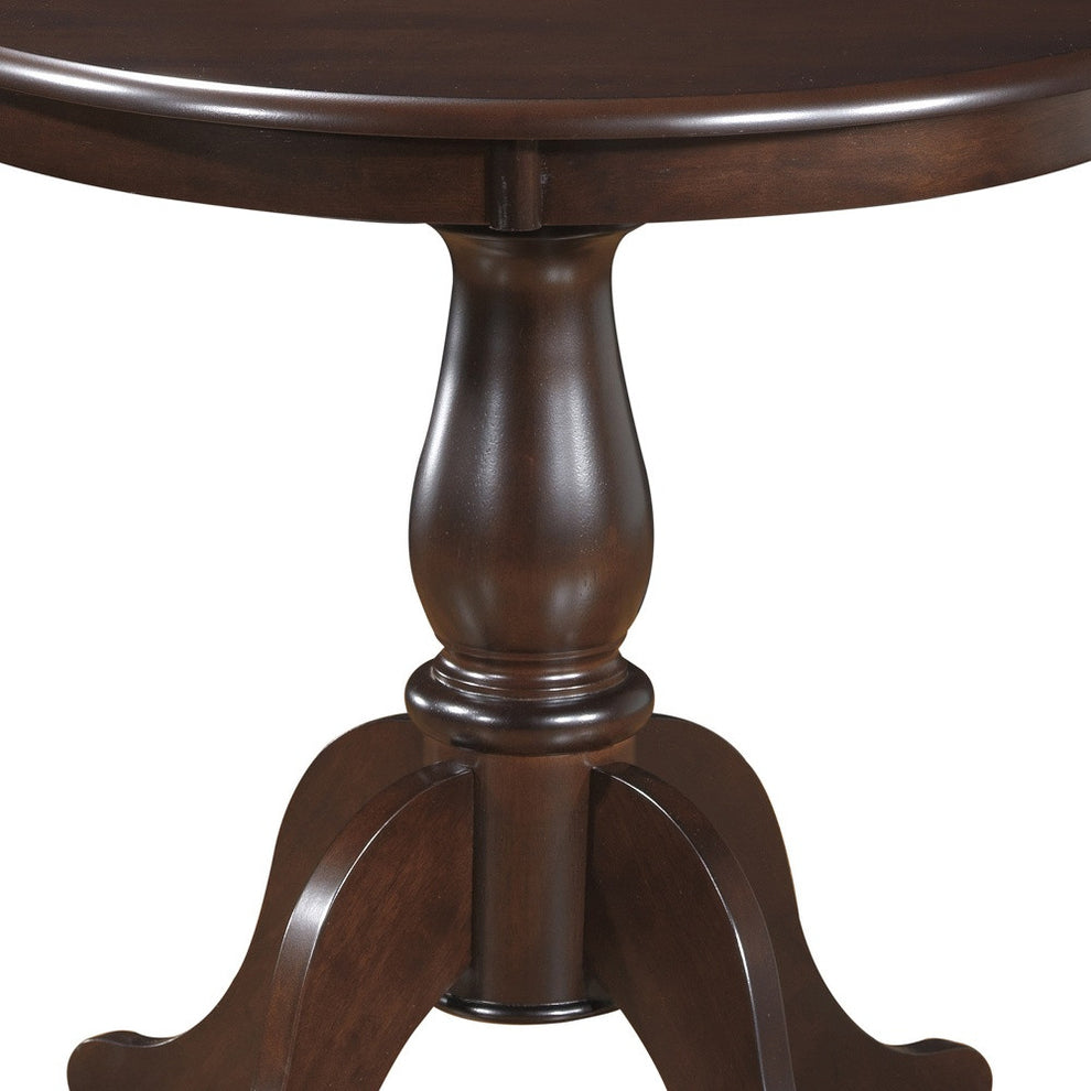 Espresso Rounded Solid Manufactured Wood And Solid Wood Pedestal Base Dining Table By Homeroots | Dining Tables | Modishstore - 4