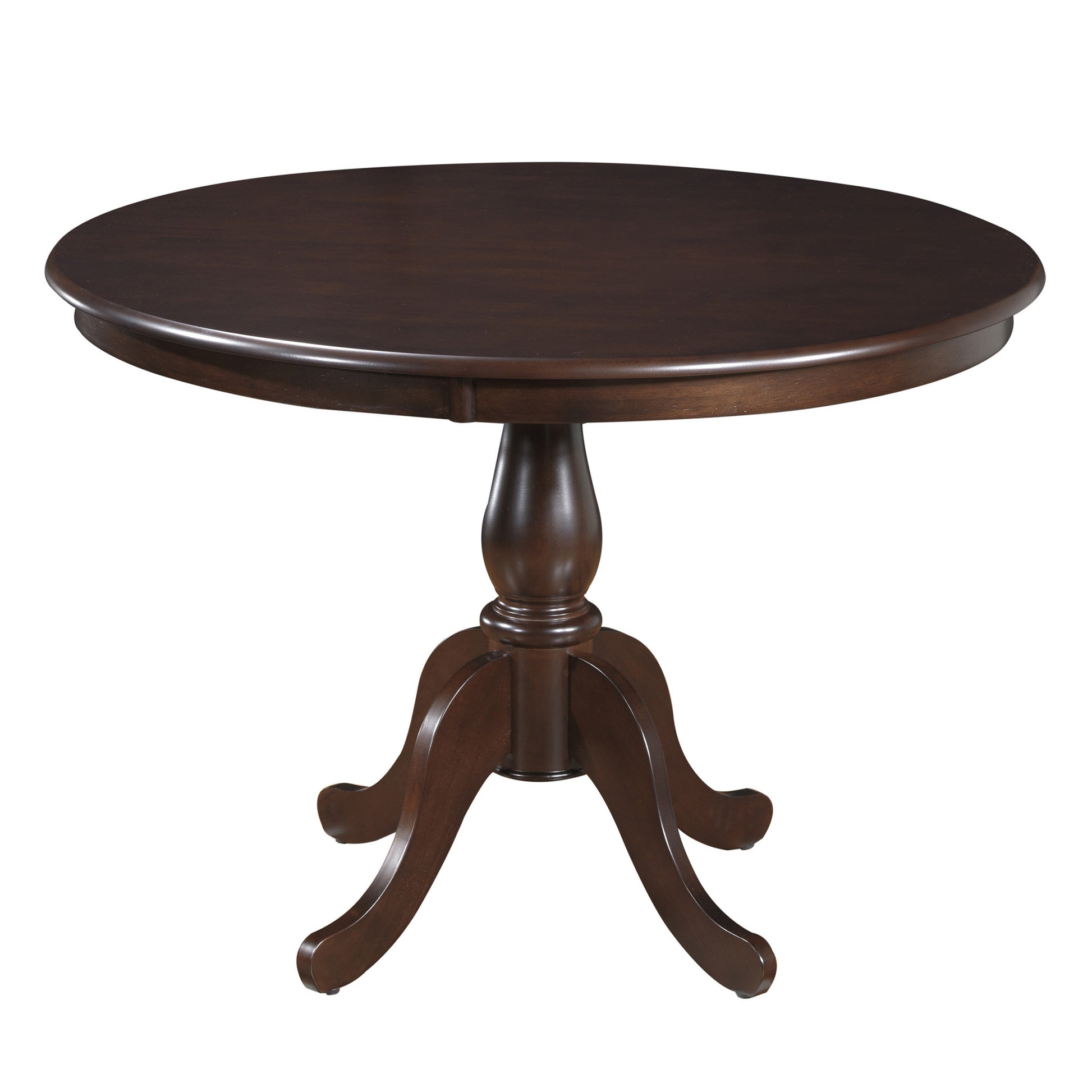 Espresso Rounded Solid Manufactured Wood Pedestal Base Dining Table By Homeroots | Dining Tables | Modishstore - 1