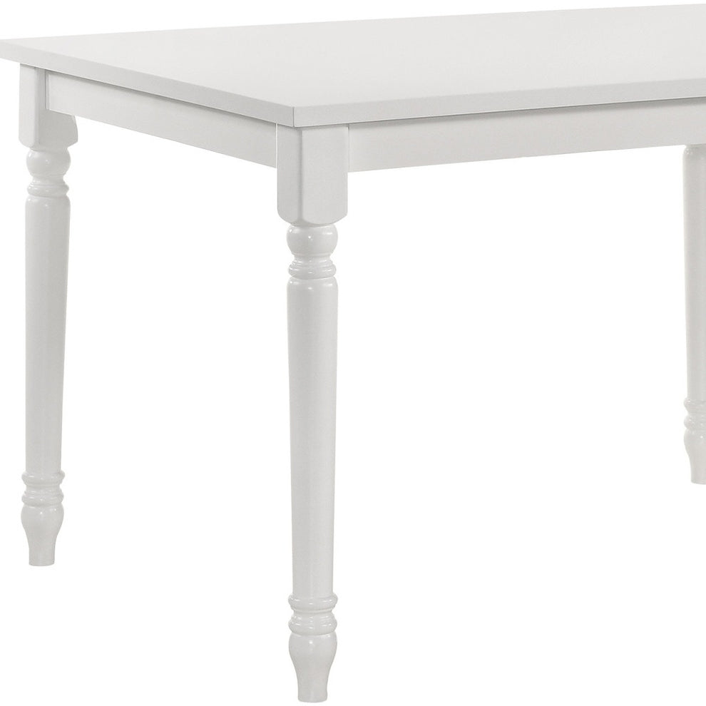 White Solid Wood Dining Table By Homeroots | Dining Tables | Modishstore - 3