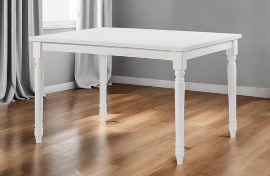 White Solid Wood Dining Table By Homeroots | Dining Tables | Modishstore - 1