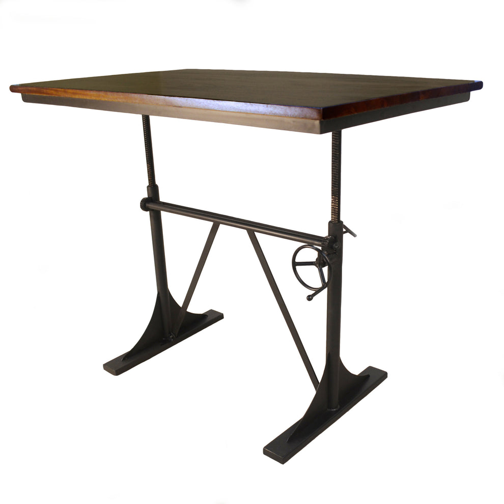 Brown And Black Solid Wood And Iron Trestle Base Dining Table By Homeroots | Dining Tables | Modishstore - 3