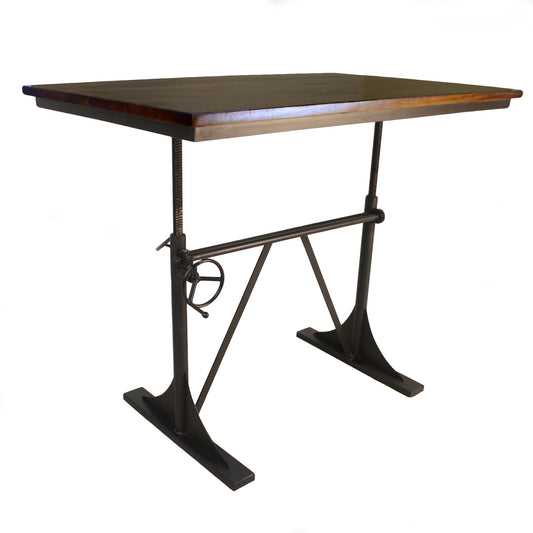 Brown And Black Solid Wood And Iron Trestle Base Dining Table By Homeroots | Dining Tables | Modishstore - 1