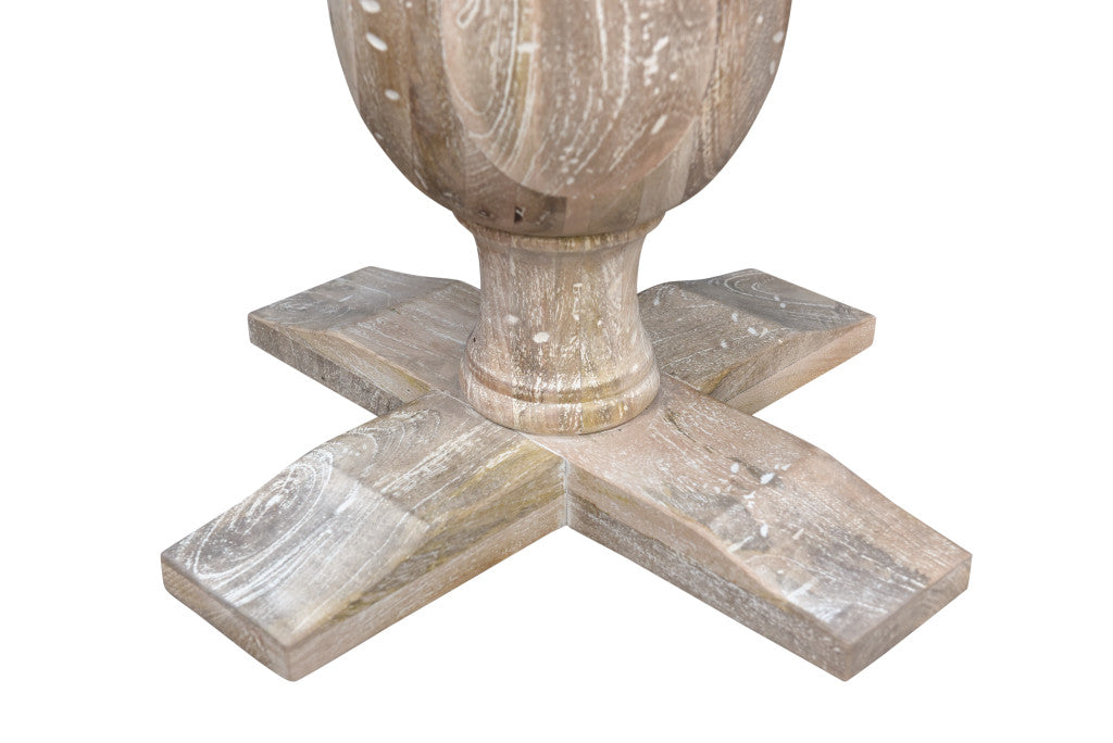 Brown Marble And Solid Wood Round End Table By Homeroots | End Tables | Modishstore - 3