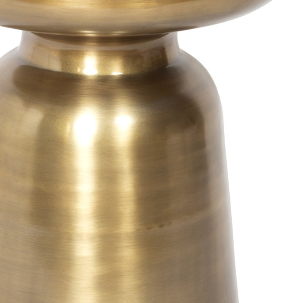 Gold Iron Round End Table By Homeroots | End Tables | Modishstore - 5