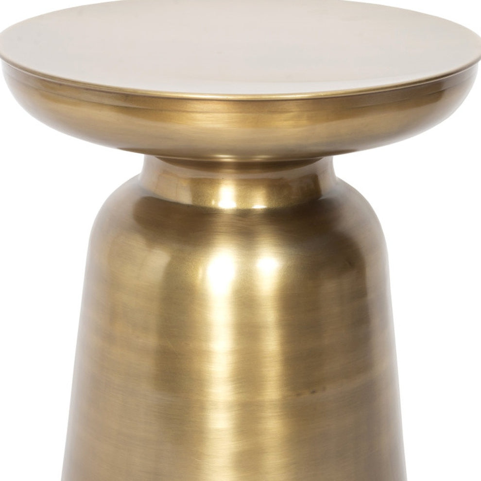 Gold Iron Round End Table By Homeroots | End Tables | Modishstore - 7