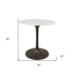 White And Black Rounded Marble And Iron Pedestal Base Dining Table By Homeroots | Dining Tables | Modishstore - 4