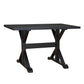 Black Solid Wood Trestle Base Dining Table By Homeroots | Dining Tables | Modishstore - 1
