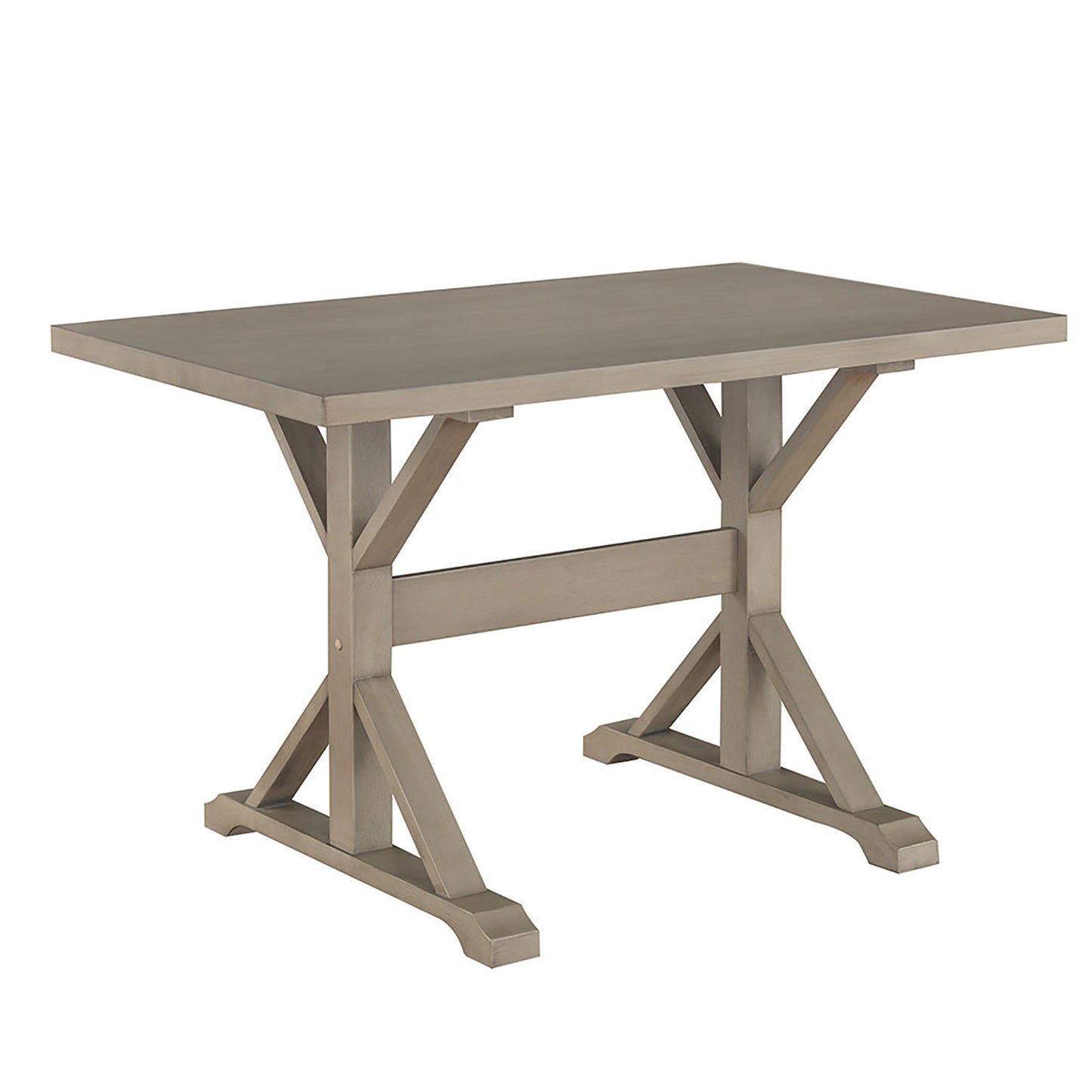 Gray Solid Wood Trestle Base Dining Table By Homeroots | Dining Tables | Modishstore - 2