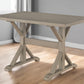 Gray Solid Wood Trestle Base Dining Table By Homeroots | Dining Tables | Modishstore - 1