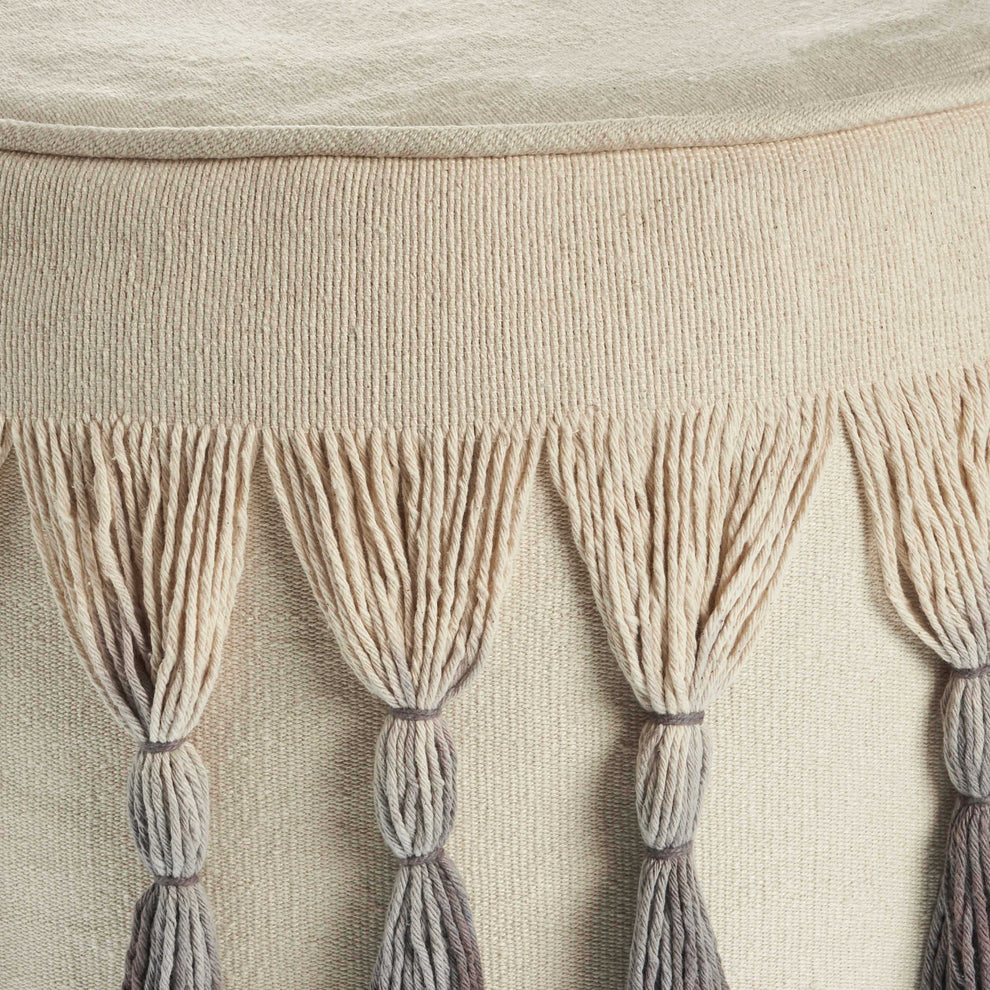 Beige 100% Cotton Ottoman By Homeroots | Ottomans | Modishstore - 3