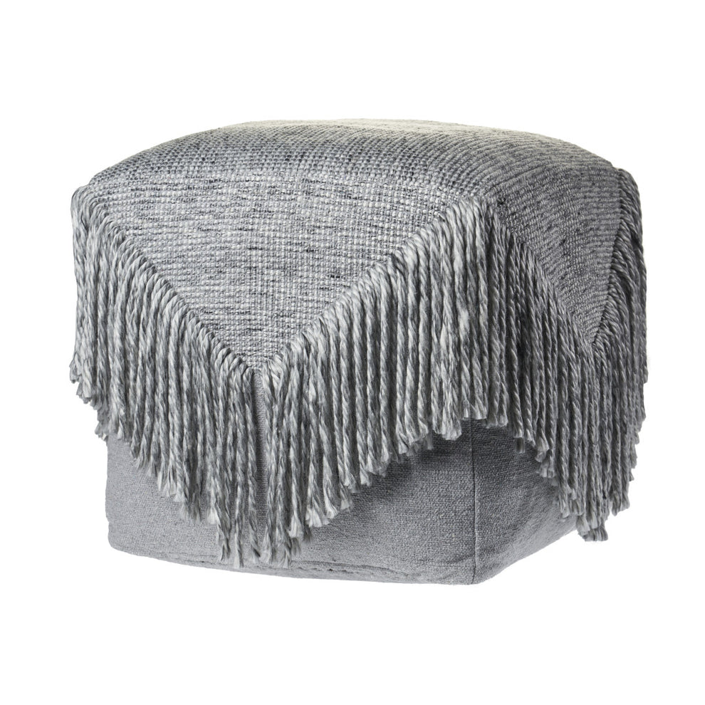 Gray Wool Ottoman By Homeroots | Ottomans | Modishstore - 3