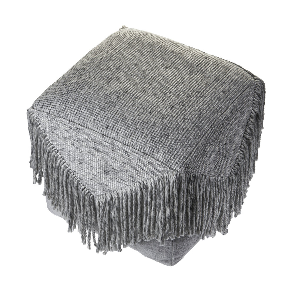 Gray Wool Ottoman By Homeroots | Ottomans | Modishstore - 4