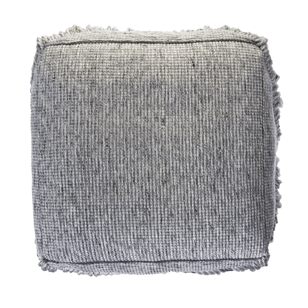 Gray Wool Ottoman By Homeroots | Ottomans | Modishstore - 5