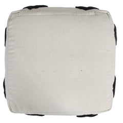 White 100% Cotton Ottoman By Homeroots