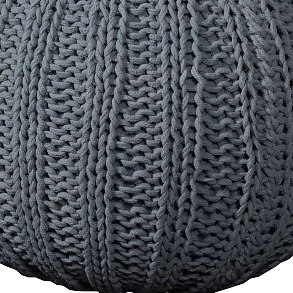 Gray 100% Cotton Ottoman By Homeroots | Ottomans | Modishstore - 3