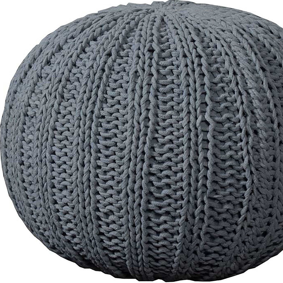 Gray 100% Cotton Ottoman By Homeroots | Ottomans | Modishstore - 4