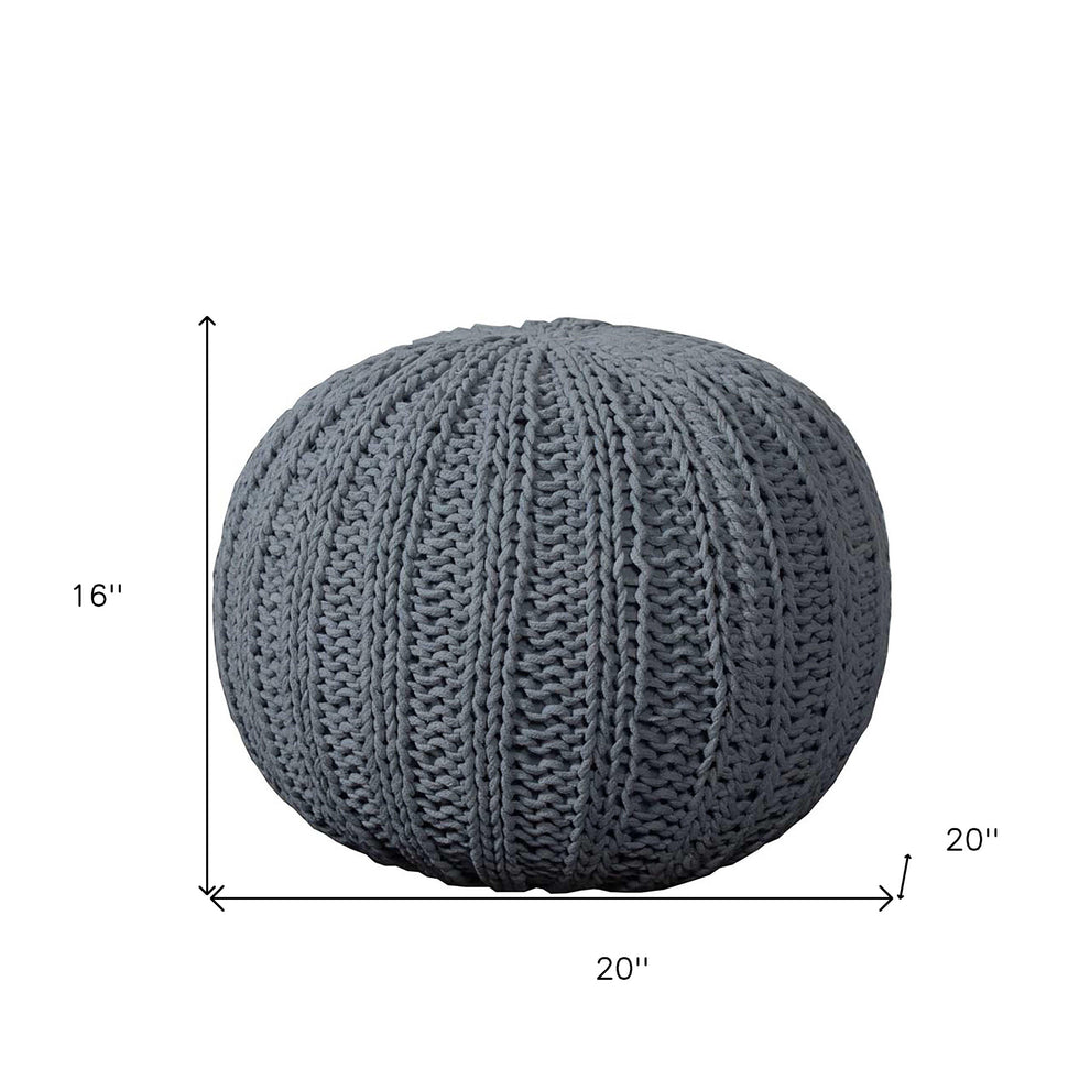 Gray 100% Cotton Ottoman By Homeroots | Ottomans | Modishstore - 6