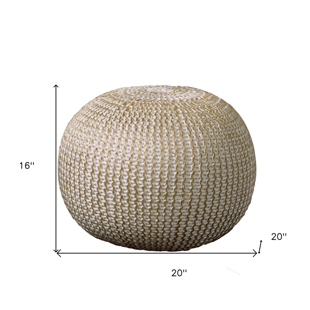 Gold 100% Cotton Ottoman By Homeroots | Ottomans | Modishstore - 5