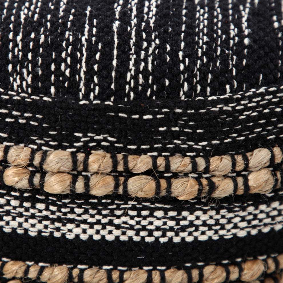 Black Pouff By Homeroots | Ottomans | Modishstore - 6