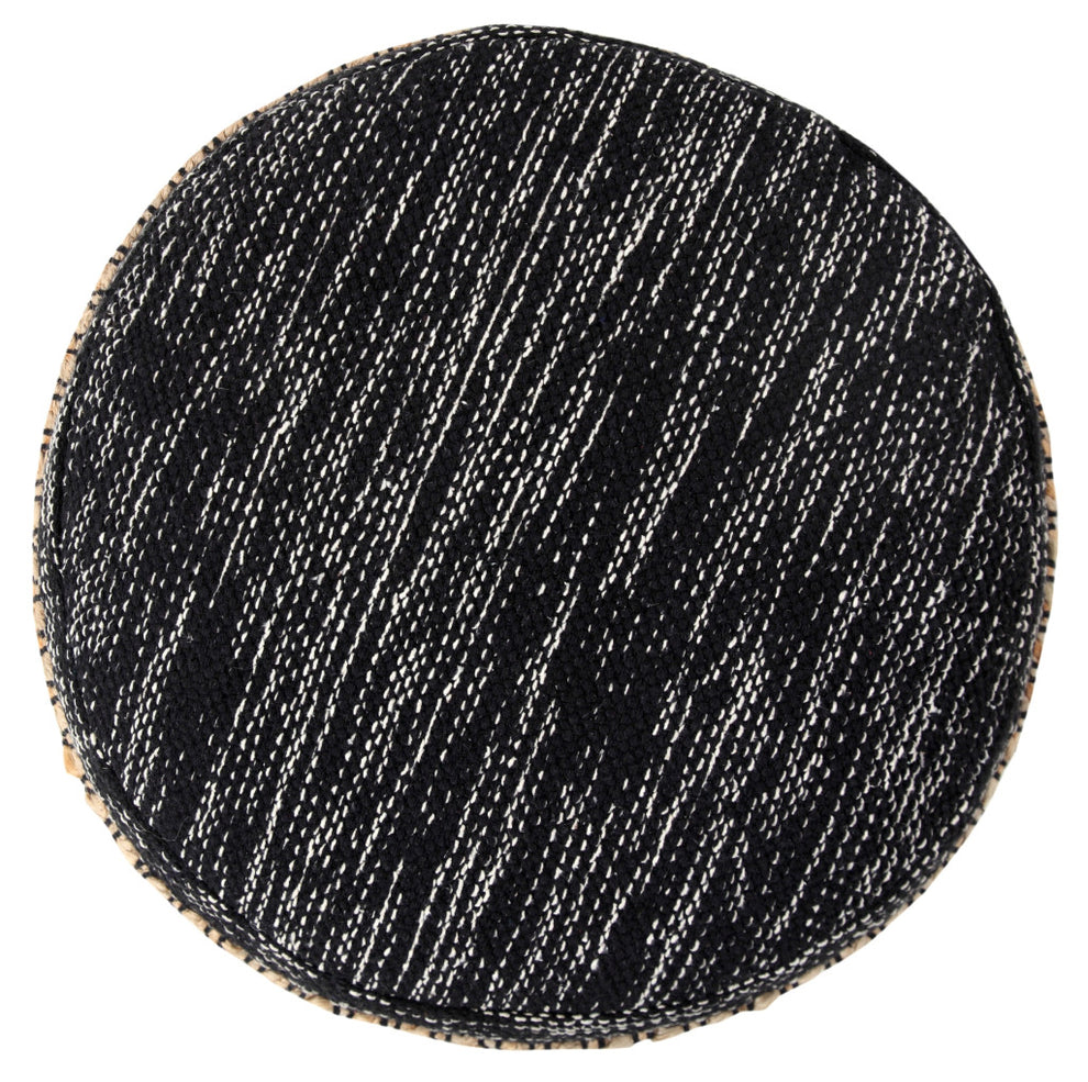 Black Pouff By Homeroots | Ottomans | Modishstore - 2