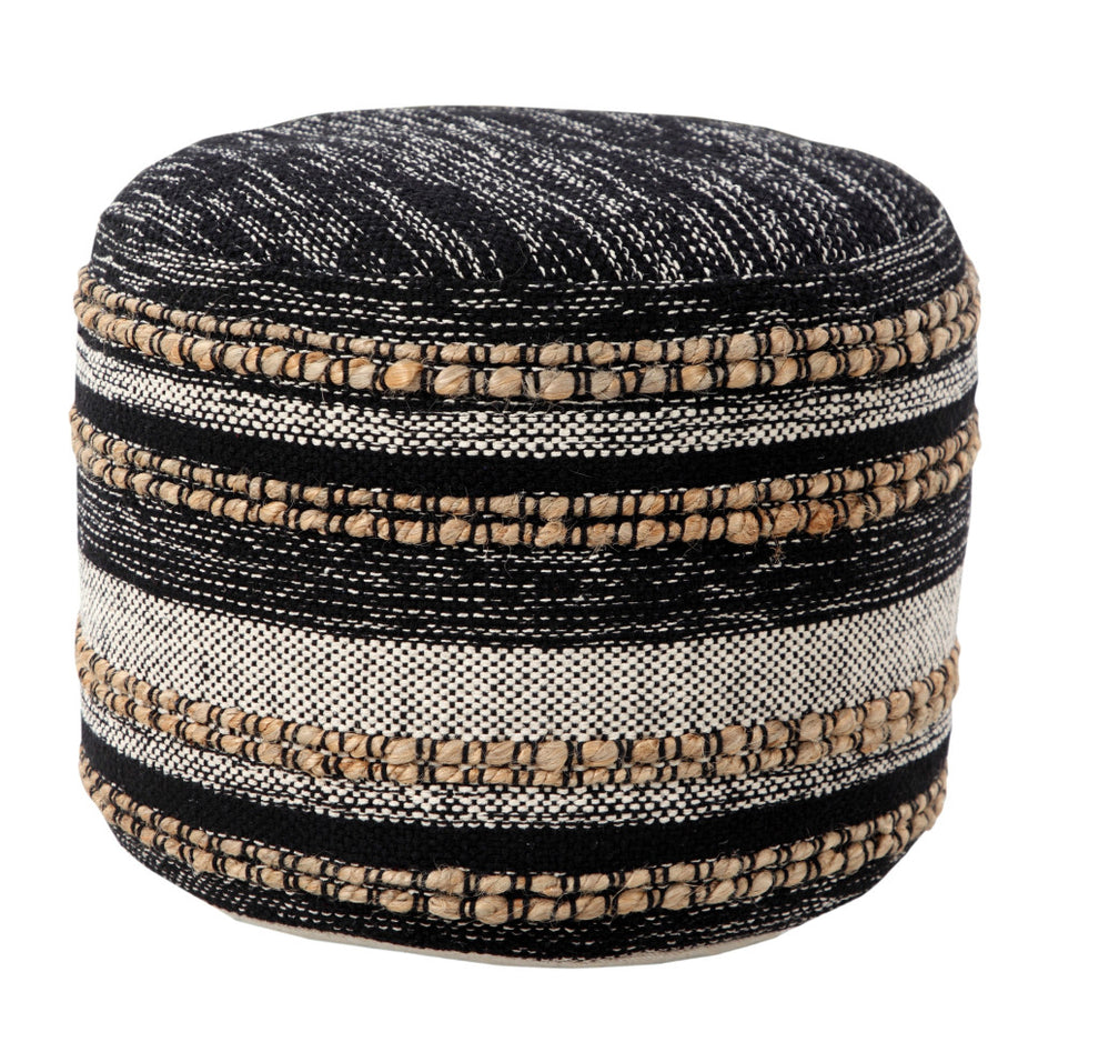 Black Pouff By Homeroots | Ottomans | Modishstore - 4
