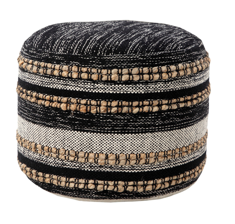 Black Pouff By Homeroots | Ottomans | Modishstore - 5