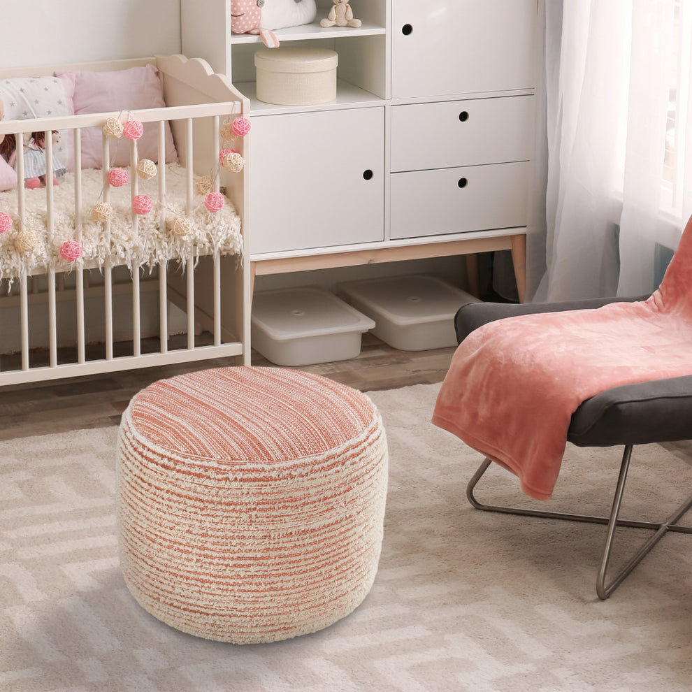 Pink Polyester Ottoman By Homeroots | Ottomans | Modishstore - 7