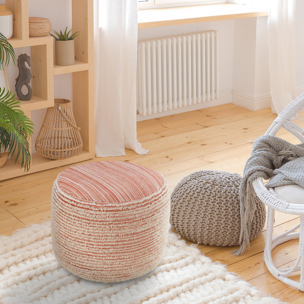 Pink Polyester Ottoman By Homeroots | Ottomans | Modishstore - 8
