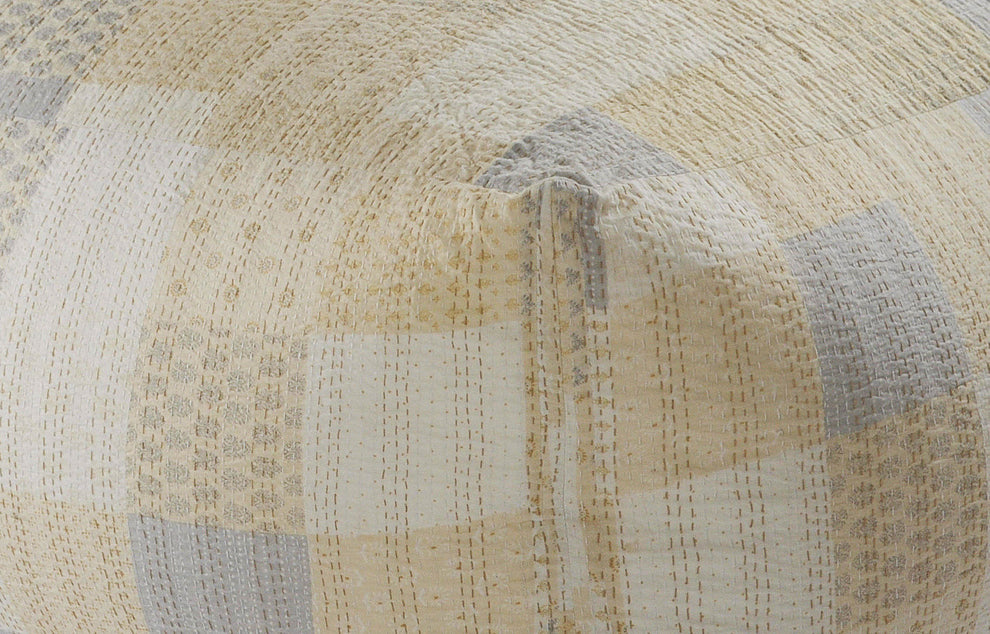 Cream 100% Cotton Ottoman By Homeroots | Ottomans | Modishstore - 6