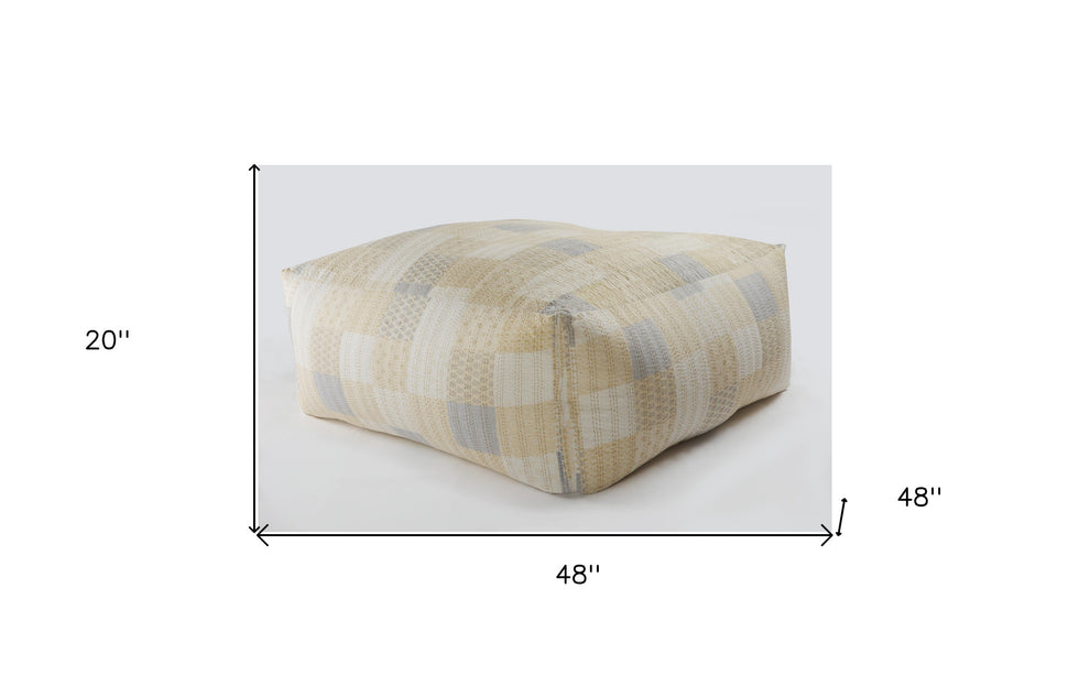 Cream 100% Cotton Ottoman By Homeroots | Ottomans | Modishstore - 4