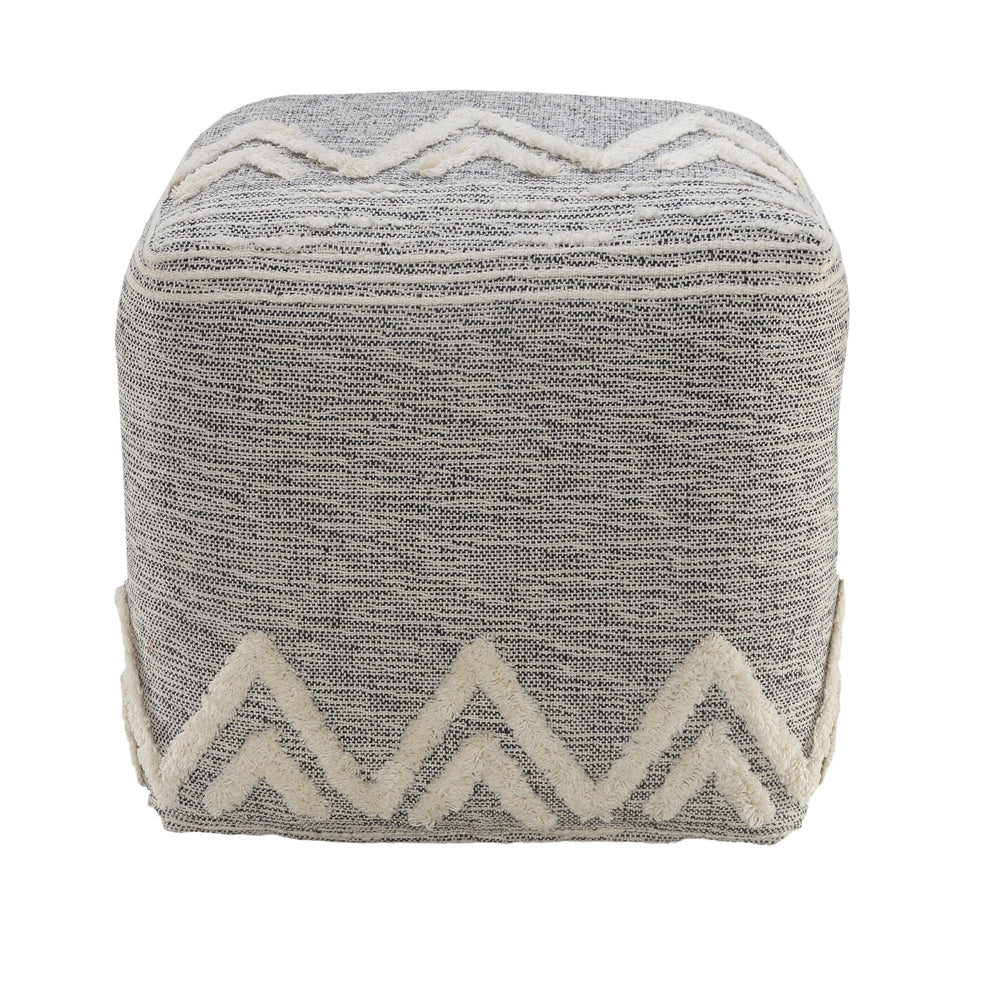 Gray Polyester Ottoman By Homeroots | Ottomans | Modishstore - 6