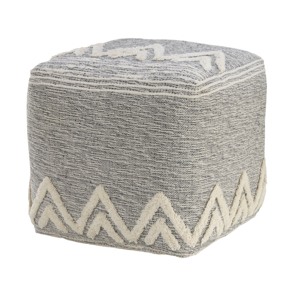 Gray Polyester Ottoman By Homeroots | Ottomans | Modishstore - 7