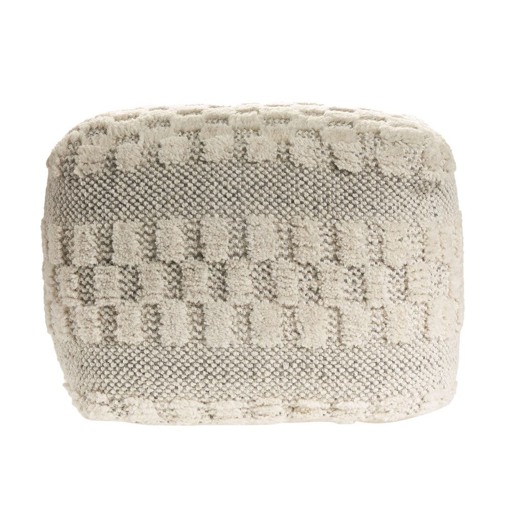 Beige Wool Ottoman By Homeroots | Ottomans | Modishstore - 3