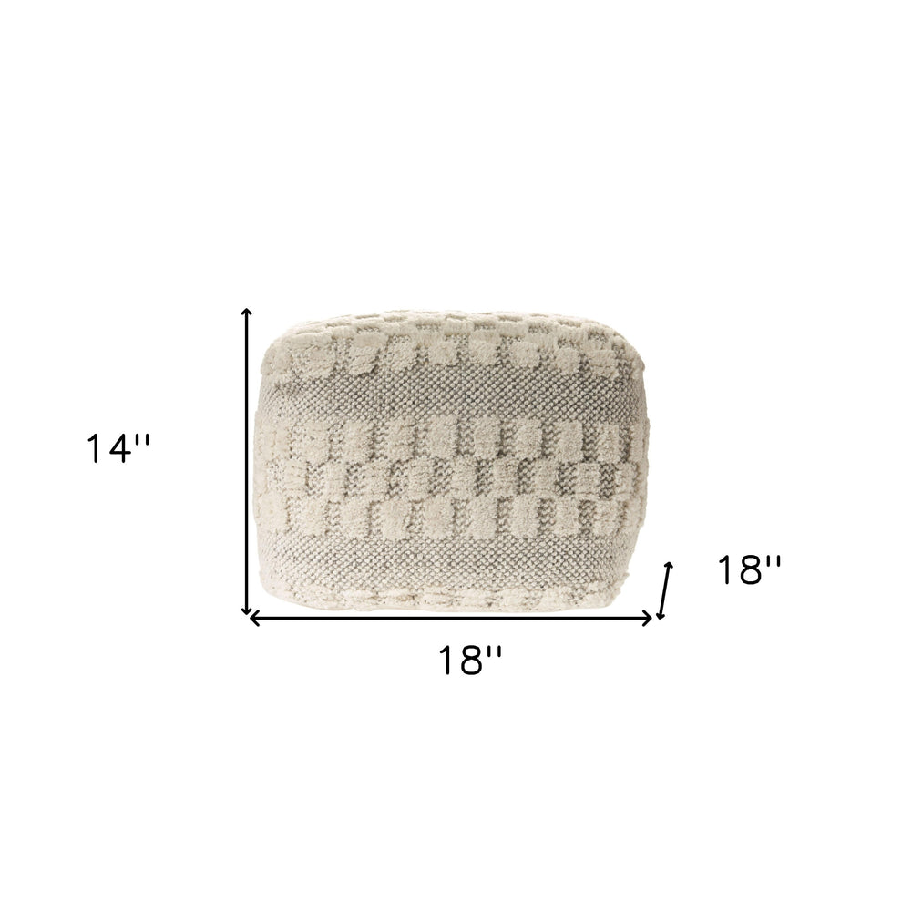 Beige Wool Ottoman By Homeroots | Ottomans | Modishstore - 4