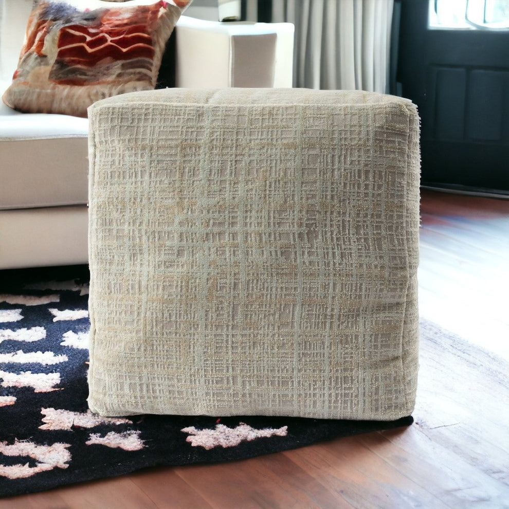 Beige Polyester Blend Ottoman By Homeroots | Ottomans | Modishstore - 4