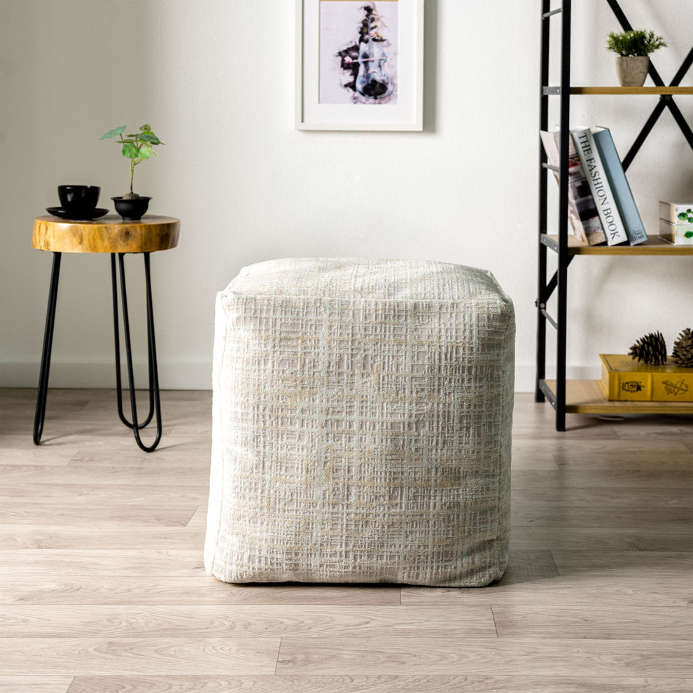 Beige Polyester Blend Ottoman By Homeroots | Ottomans | Modishstore - 8