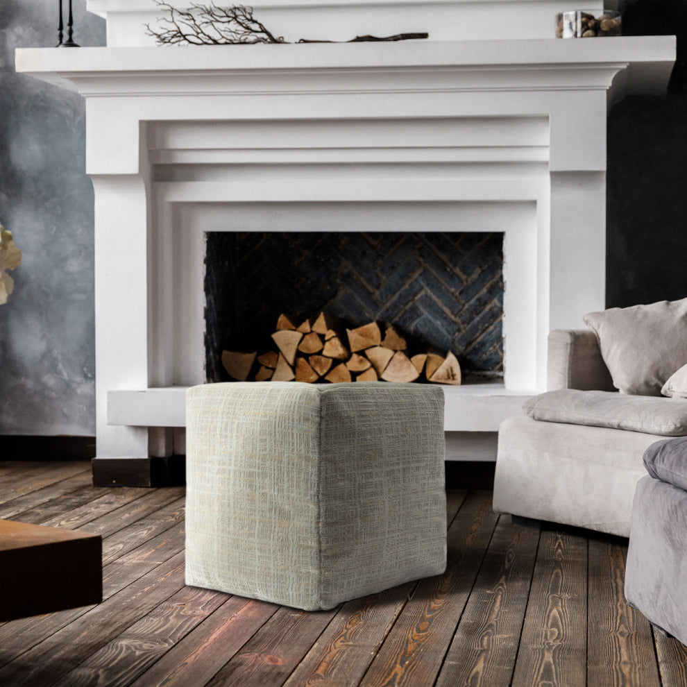 Beige Polyester Blend Ottoman By Homeroots | Ottomans | Modishstore - 2