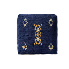 Blue Polyester Blend Ottoman By Homeroots