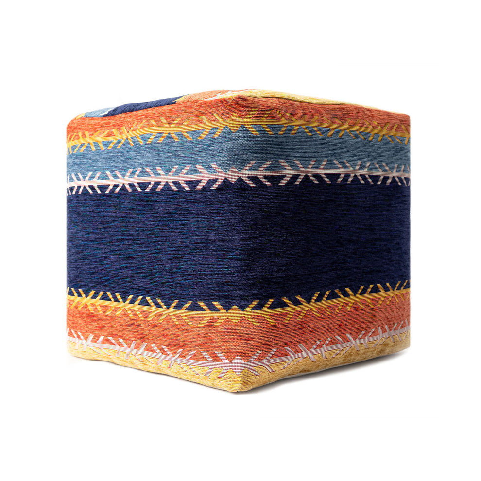 Multicolored Polyester Blend Ottoman By Homeroots | Ottomans | Modishstore - 3