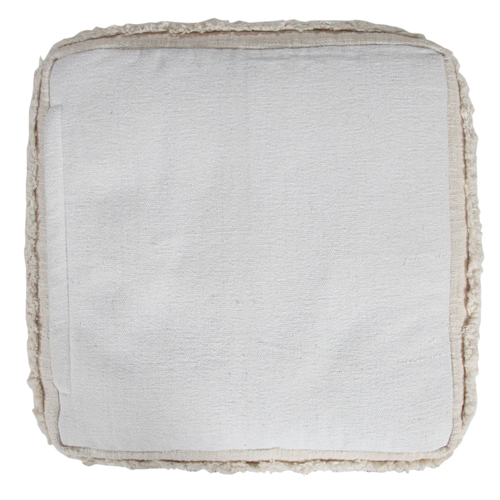Cream Cotton Tufted Stripe Cube Pouf Ottoman By Homeroots | Ottomans | Modishstore - 8