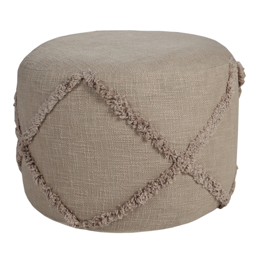 Brown 100% Cotton Ottoman By Homeroots | Ottomans | Modishstore - 3